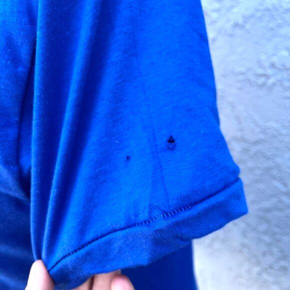 VIntage Calvin Klein Undershirt Small 80s Blue T-shirt - Picture 5 of 8